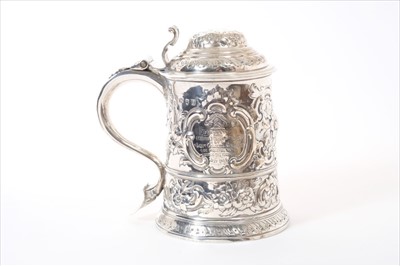 Lot 338 - Late George II silver tankard with later decoration