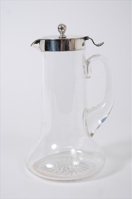 Lot 343 - Victorian silver mounted glass claret jug