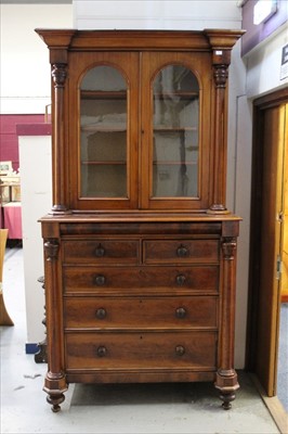 Lot 1389 - Mid 19th century mahogany two height bookcase