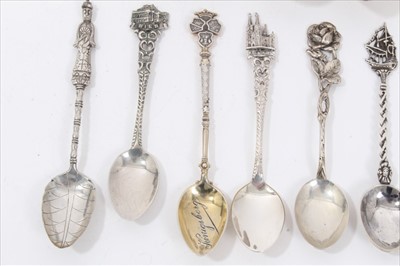 Lot 42 - Group Continental silver and white metal souvenir spoons