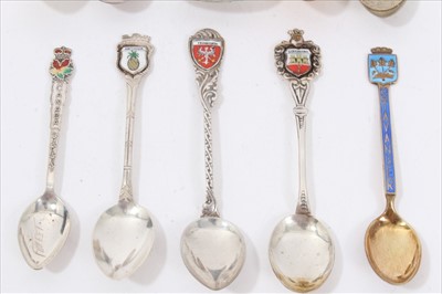 Lot 40 - Ten silver/white metal and enamel souvenir spoons