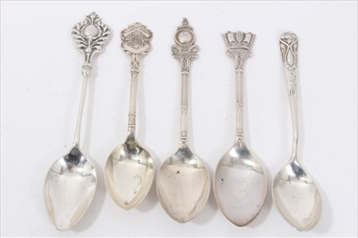Lot 44 - Nine silver military related and other teaspoons
