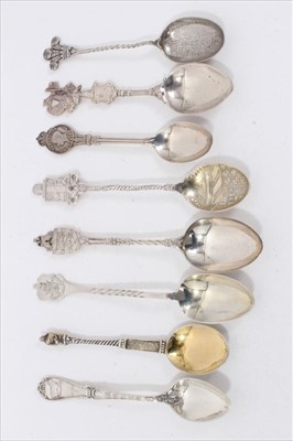 Lot 45 - Eight silver souvenir/commemorative spoons
