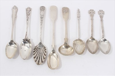 Lot 47 - Eight silver souvenir and other teaspoons