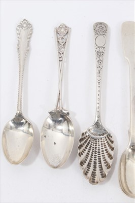 Lot 47 - Eight silver souvenir and other teaspoons