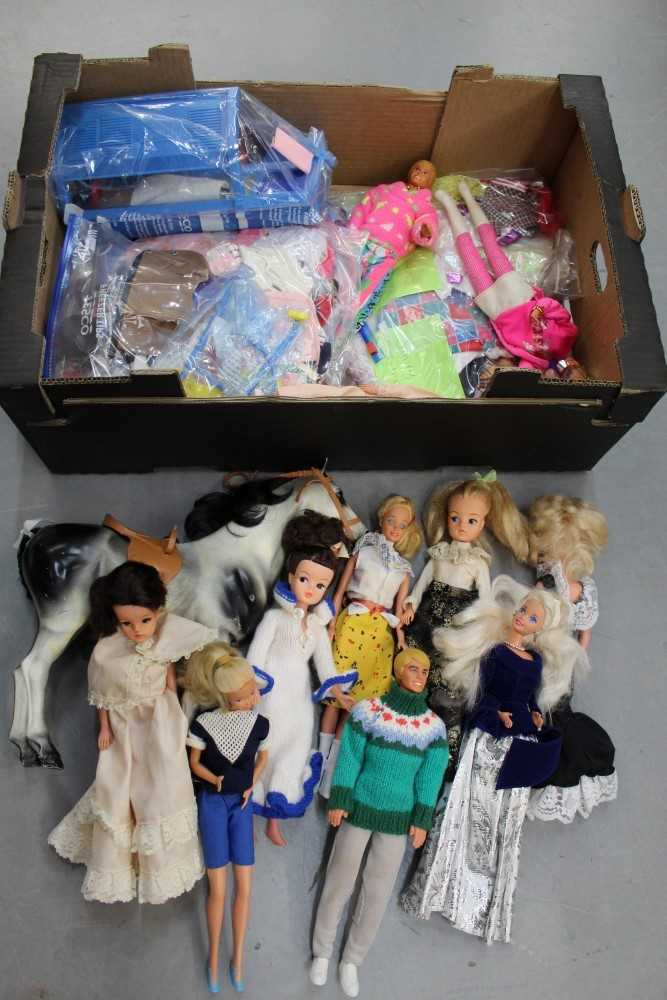 Lot 1415 - 1970's Barbie and Sindy Dolls and outfits, accessories, horse and other items.