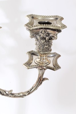 Lot 216 - Large late Victorian silver plated four branch candelabrum