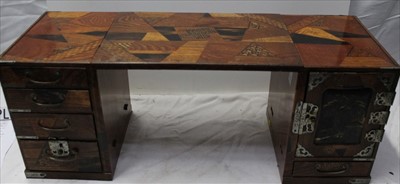 Lot 1896 - Japanese Parquetry Miniature Desk