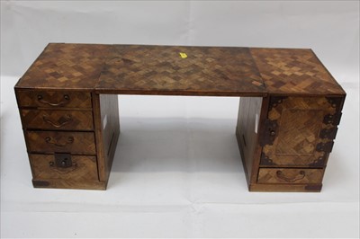 Lot 1895 - Japanese parquetry miniature desk