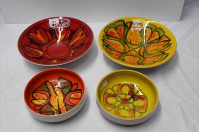 Lot 869 - Four Poole Delphis bowls with abstract decoration