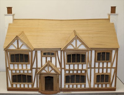 Lot 1350 - Good Quality large contemporary Tudor style scratch built dolls house