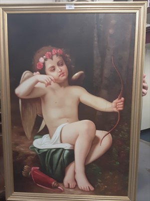 Lot 560 - 19th century style oil on canvas - Cupid