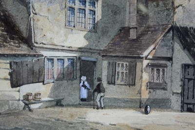 Lot 134 - Frederick Brett Russel (1813-1869) watercolour - The Gardener's Arms, Fore Hamlet, Ipswich