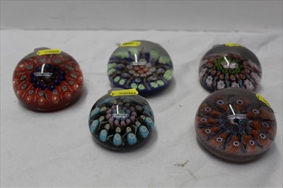 Lot 906 - Group of five Paul Vasart circa. 1946 paperweights