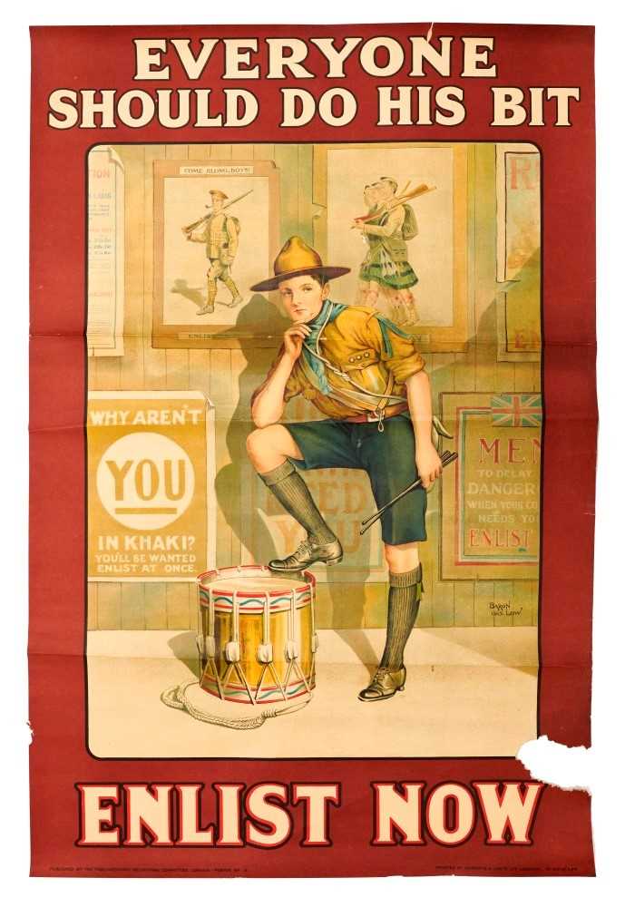 Lot 616 - First World War Recruitment Poster- Everyone