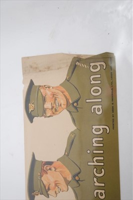 Lot 619 - First World War recruitment poster- Join the brave throng that goes marching along, published by the Parliamentary Recruiting Committee, London, poster no. 118, printed by Beck & Inchbold Ltd, Leed...