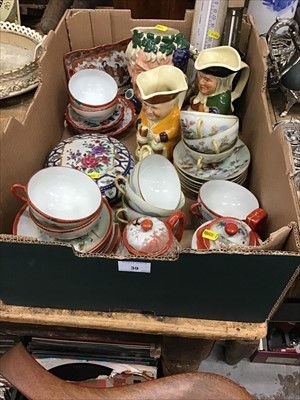 Lot 39 - Group of Japanese egg shell china, together with Royal Doulton character jug and other items