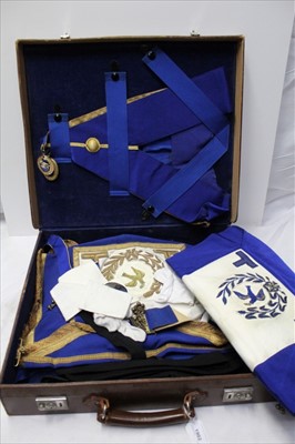 Lot 1902 - Group of Masonic regalia in two leather cases