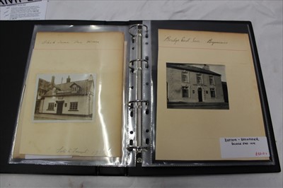 Lot 1065 - Photographs in album- A collection of closed pubs in Wales and Herefordshire. Mounted and annotated with name, location and dates. Mainly early Edwardian.