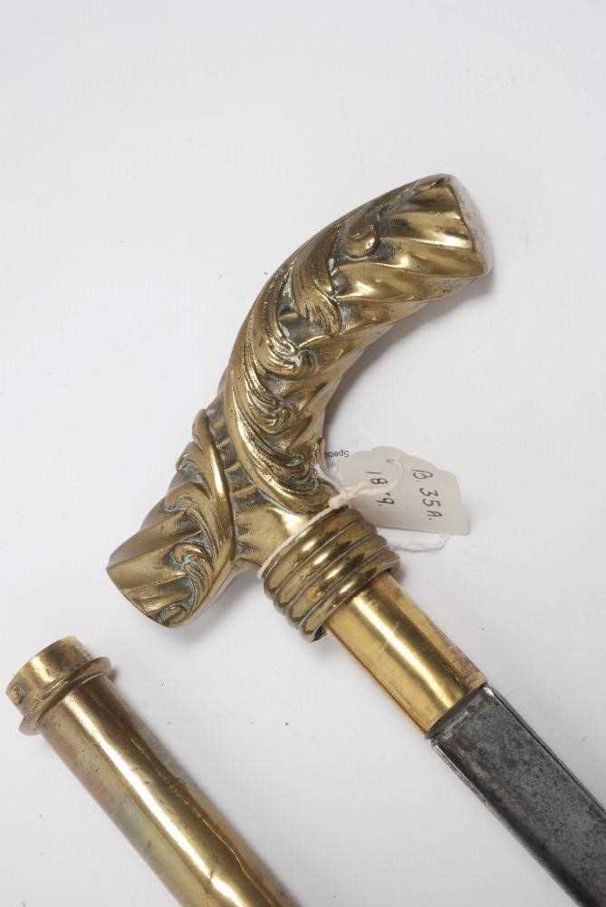 Lot 774 - 19th century French brass dagger stick with