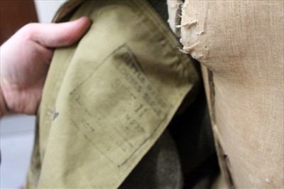 Lot 633 - Second World War Royal Engineers Lieutenants Battle blouse with mounted medal ribbons and regimental insignia, together with battle dress trousers stamped Jan. 1945 (2)