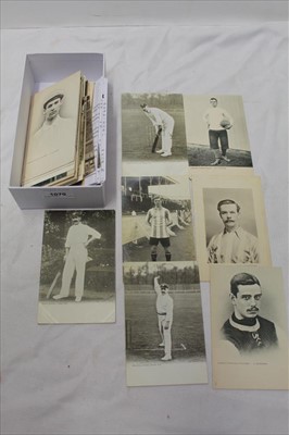 Lot 1070 - Postcards- Collection Early Footballers and Cricketers including Tuck's Football undivided backs, real photographic cards, Yorkshire County Cricket The Dainty Series, individuals and teams. Loose...