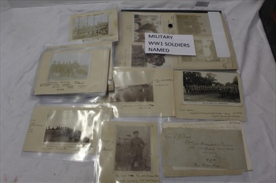 Lot 1072 - Military World War One Photograph Collection of identified soldiers and officers, also Little Clacton camp and activities, Argyll & Sunderland Highlanders etc.