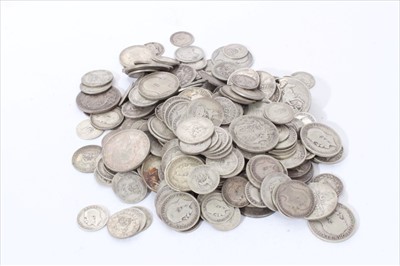 Lot 330 - G.B. mixed pre-1920 silver coins (N.B. Victoria and Edward VII noted) (estimated total weight 1.3 kilo) (qty)