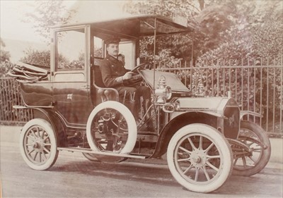 Lot 42 - Early Motoring interest- black and white photograph of chauffeur in a Napier