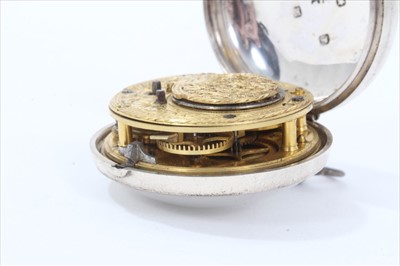 Lot 165 - Georgian Masonic silver pair cased pocket watch