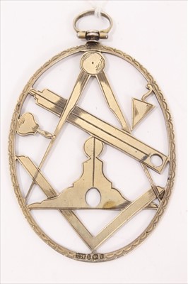 Lot 166 - Masonic silver jewel by Thomas Harper