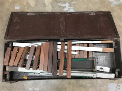 Lot 143 - Old xylophone in wooden case