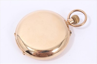 Lot 153 - 9ct gold full hunter J.W. Benson pocket watch