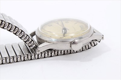 Lot 154 - 1950s Longines stainless steel wristwatch