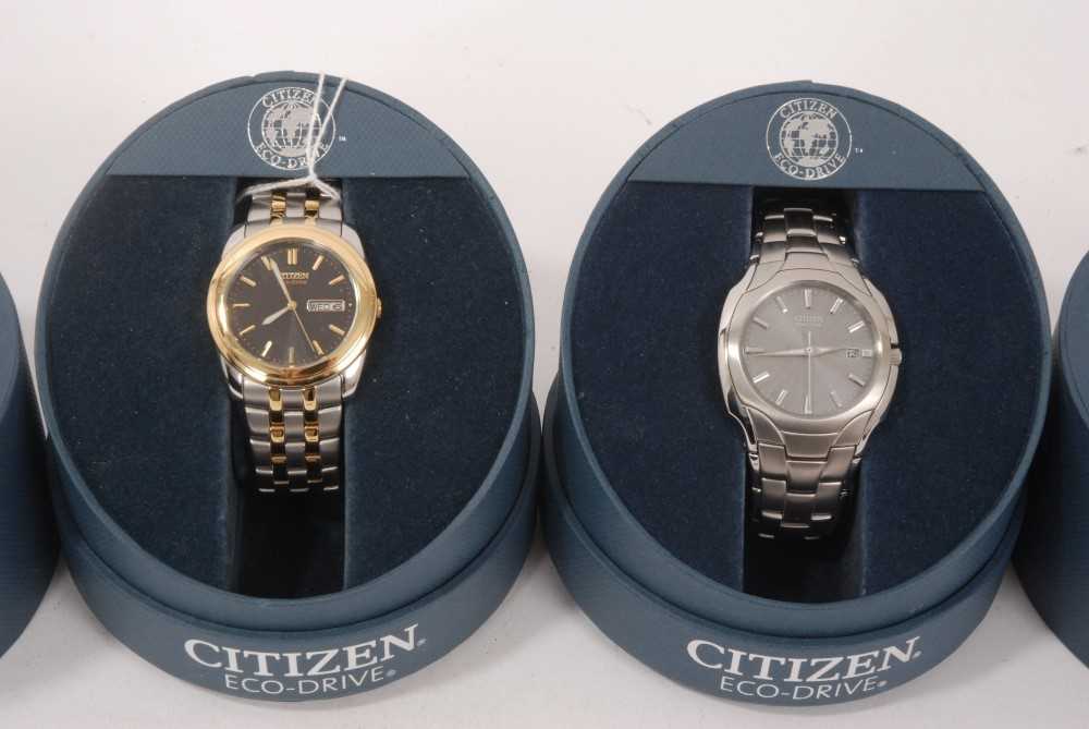 Lot 162 - Two Citizen Eco-Drive wristwatches, boxed