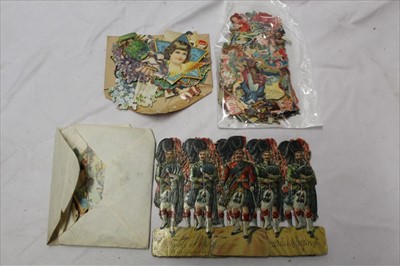 Lot 1090 - Victorian Large Scrap Tucks stand up Pipers of the 42nd Highlanders