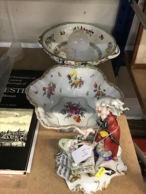 Lot 90 - Dresden handpainted bowl together with other ceramics