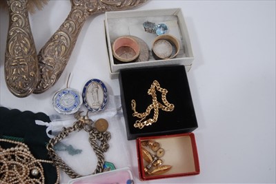 Lot 12 - Costume jewellery and silver backed dressing table items