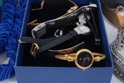 Lot 79 - Ladies Gucci wristwatch, other watches and costume jewellery