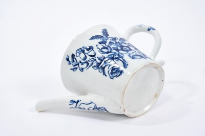Lot 33 - Lowestoft feeding cup, cylindrical, printed with flower sprays, c.1775