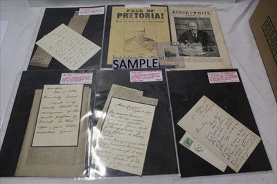 Lot 1097 - Military Boer War items including photographs, telegrams etc Colonel Johnson, letters to Sir Benjamin Hawes KCB regarding an award of the Victoria Cross etc