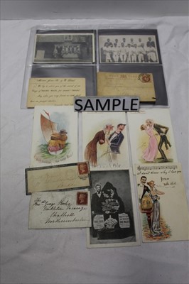 Lot 1104 - Postcards selection of real Photographic including shop front, wood yard, Red Cross nurses and lorry, N.B.W.T.A. women's group, Roller Hockey player, excavations of railway sidings at Paddock Wood,...
