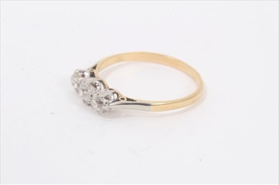 Lot 115 - Ladies 18ct gold and diamond three stone ring