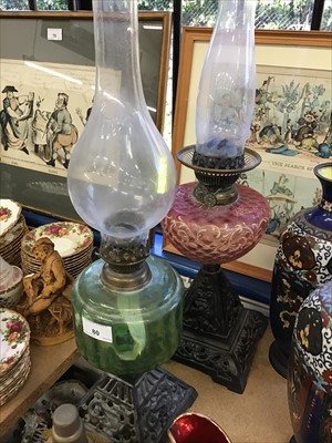 Lot 80 - Two antique oil lamps