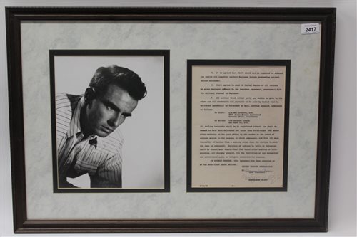 Lot 2417 - Autographs - Montgomery Clift (1920 - 1966),...