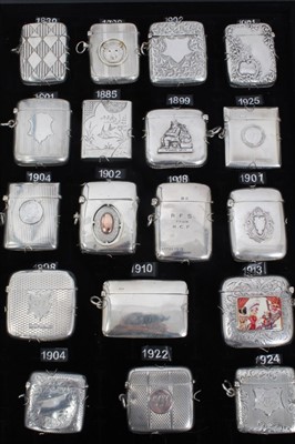 Lot 81 - Collection of twenty Victorian and later silver Vesta cases, to include a Victorian Vesta case with Aesthetic movement decoration