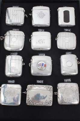 Lot 83 - Collection of twelve large Victorian silver and later Vesta cases