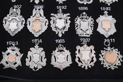 Lot 85 - Collection of twenty five Victorian and later silver fobs