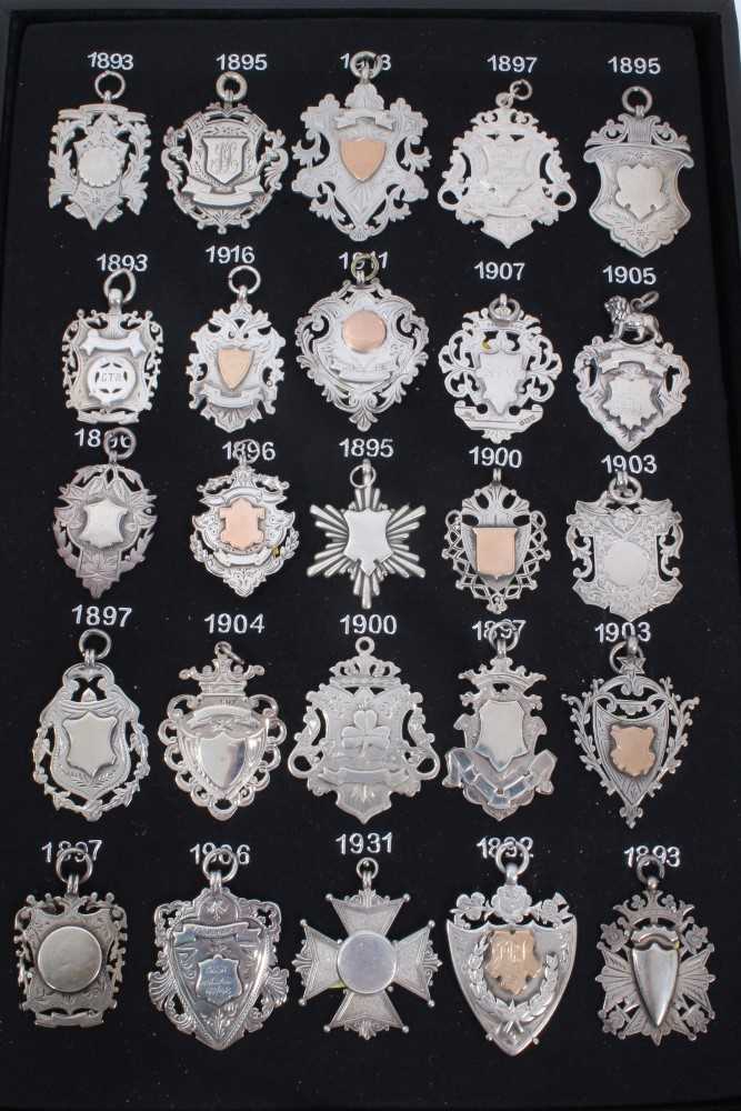 Lot 88 - Collection of twenty five Victorian and later silver fobs