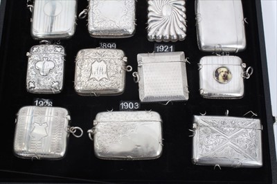 Lot 89 - Collection of nineteen Victorian and later silver Vesta cases